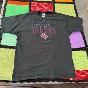 Pro Player Vintage Oilers Tennessee t shirt black Large made in usa